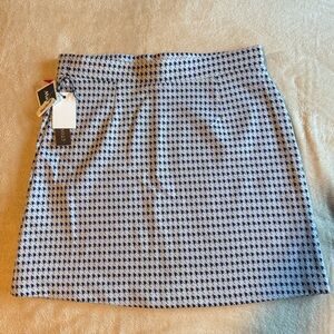 Chic Blue Houndstooth Skirt